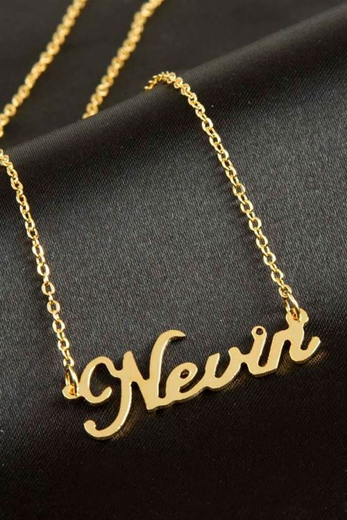 Nevin isimli kolye (Kişiye Özel) - Sarı