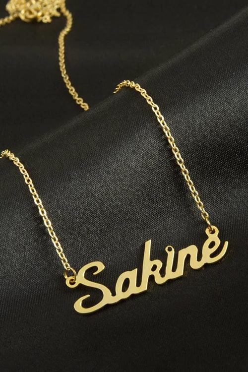 Sakine isimli kolye (Kişiye Özel) - Sarı
