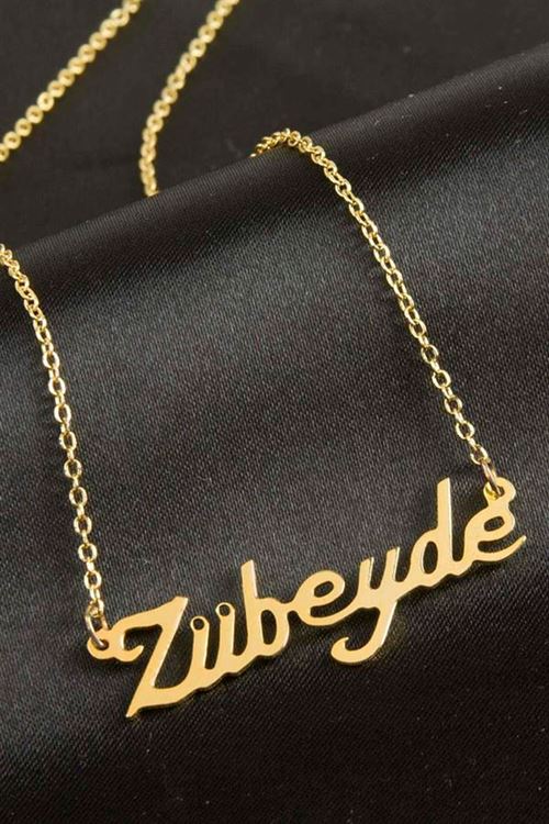 Zübeyde isimli kolye (Kişiye Özel) - Sarı