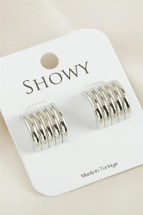 Boru Yeni Sezon Metal Küpe - Gümüş Rengi