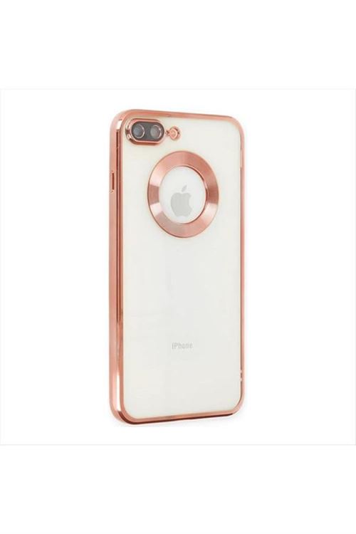 iPhone 7 Plus Lüx Lensli Lazer Silikon Kılıf (Kamera Korumalı) - Açık Pembe