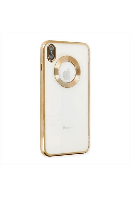 iPhone X/XS Lüx Lensli Lazer Silikon Kılıf (Kamera Korumalı) - Sarı