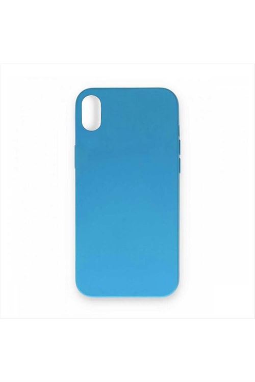 iPhone XR Kadife Kaplı Lüx Lansman Silikon Kılıf - Açık Mavi-1