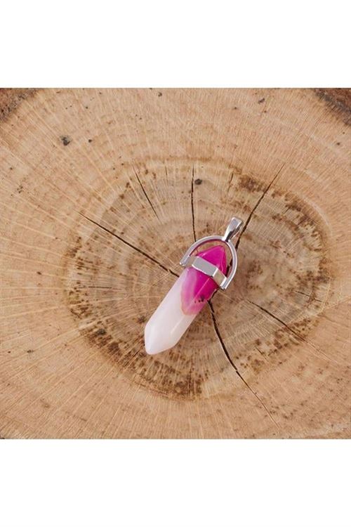 Akik Point Kolye Ucu - Pembe