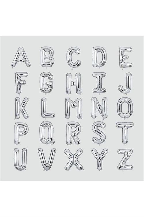 Gümüş Renkli 16*36 Harfli Folyo Balon - Model-2