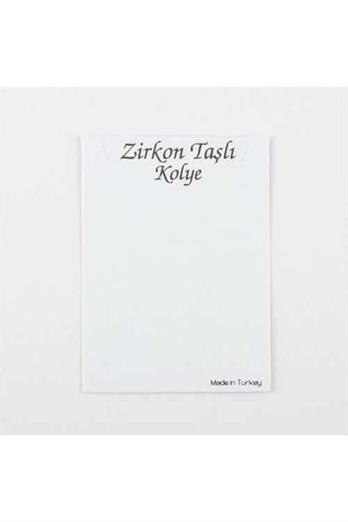 Zirkon Kolye Kartı - Beyaz