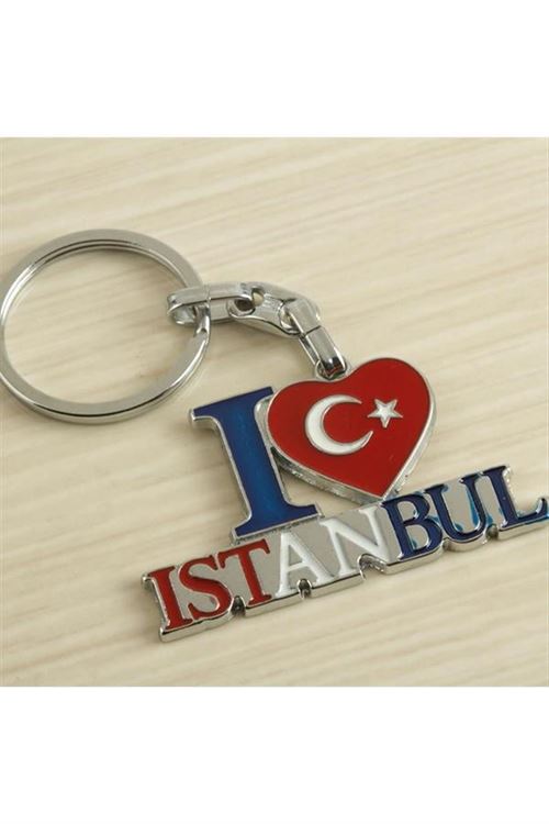 İstanbul Yazılı Metal Anahtarlık - Karışık Renk 1