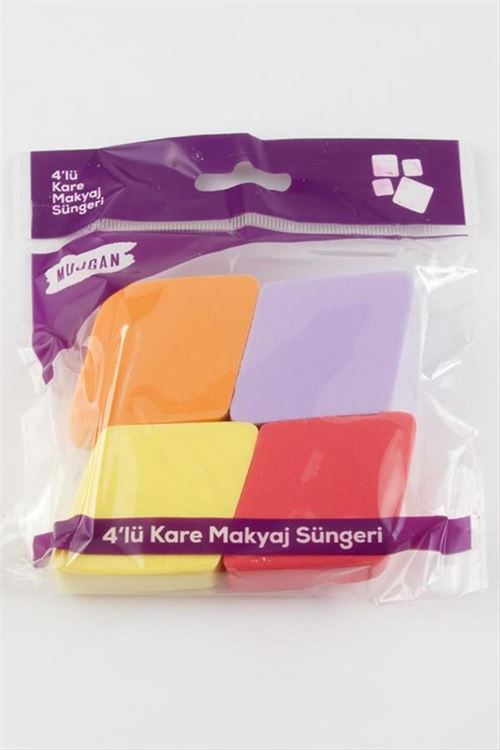 4 Adet Kare Makyaj Süngeri - Karışık Renk 1