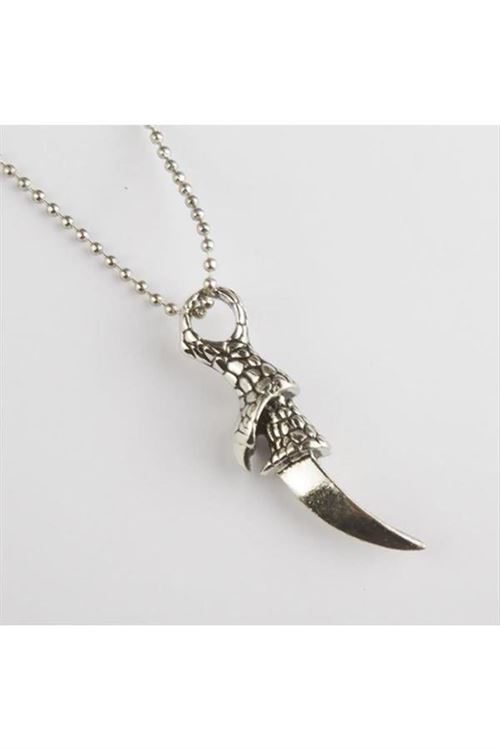 Hançer Figürlü Metal Kolye - Gümüş Rengi