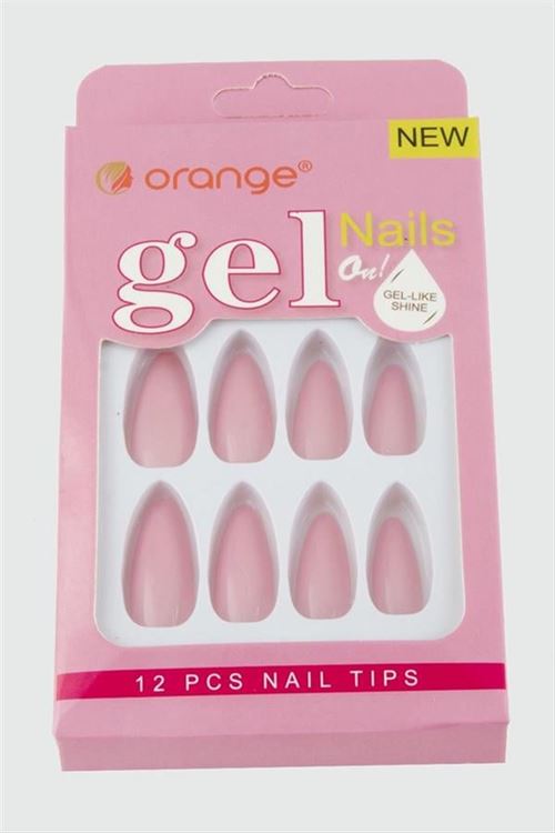 Orange Yapıştırıcılı Jel Takma Tırnak - Açık Pembe