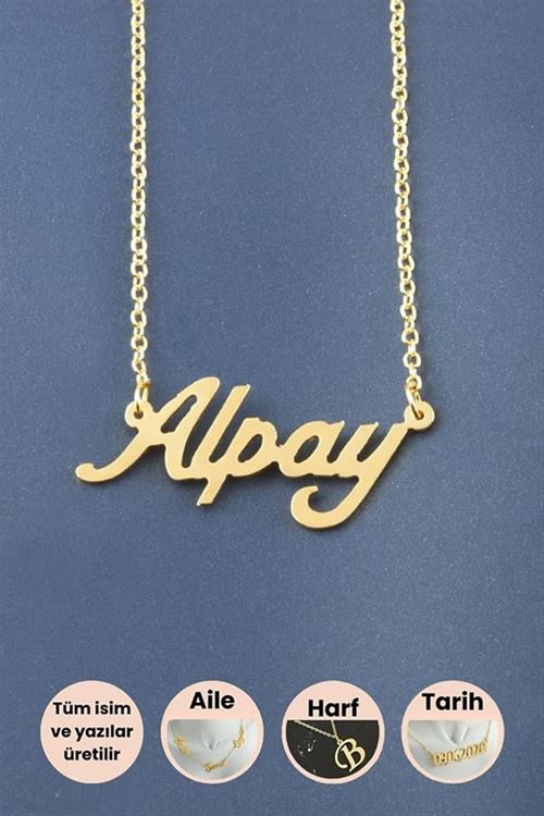 Alpay İsimli Kolye - Sarı
