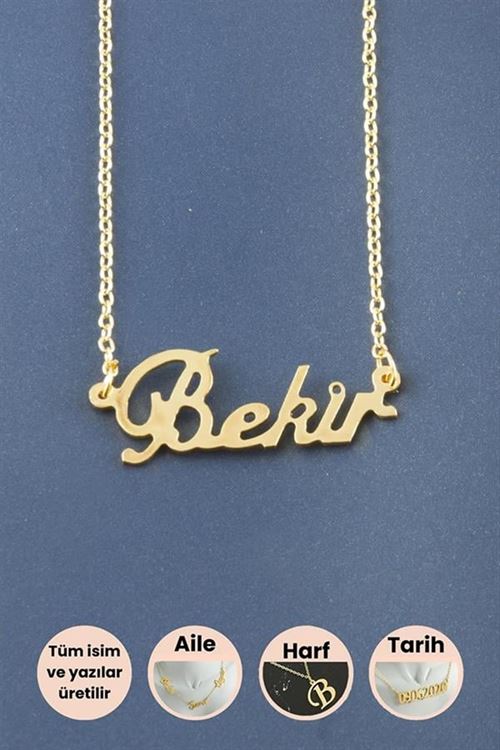 Bekir İsimli Kolye - Sarı