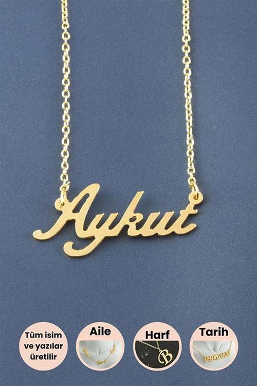 Aykut İsimli Kolye - Sarı
