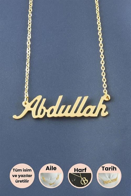 Abdullah İsimli Kolye - Sarı