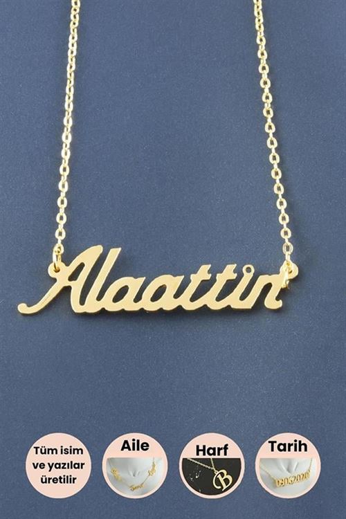 Alaattin İsimli Kolye - Sarı