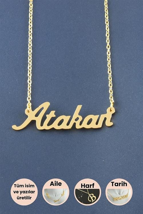 Atakan İsimli Kolye - Sarı