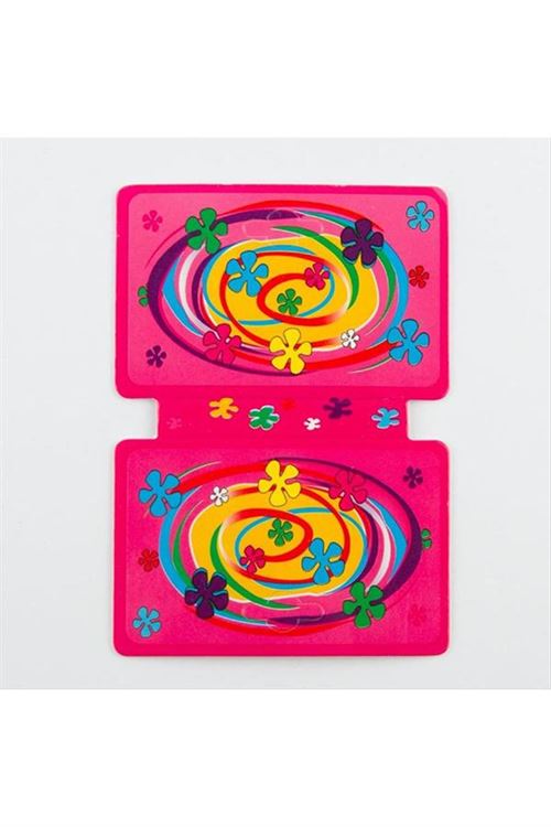 Çiçek Desenli Kolye Kartı - Pembe