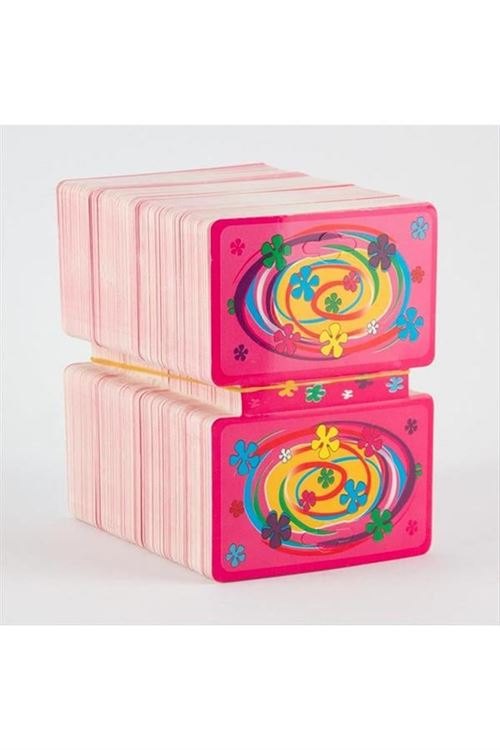 Çiçek Desenli Kolye Kartı - Pembe