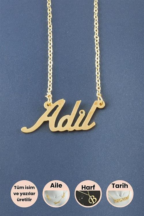 Adil İsimli Kolye - Sarı