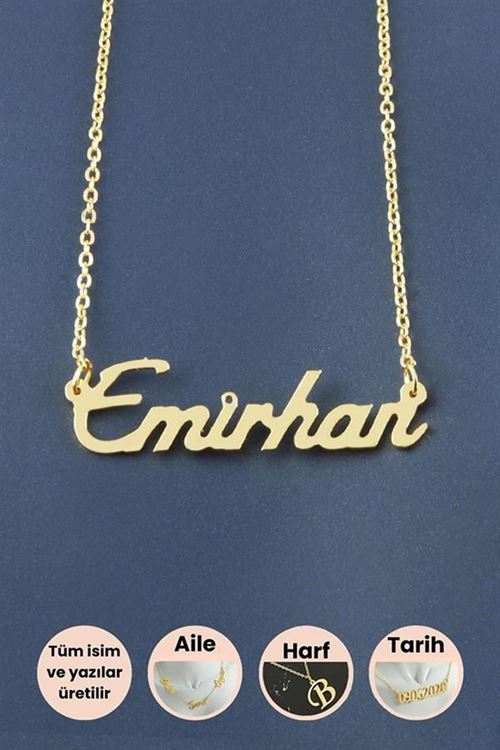 Emirhan İsimli Kolye - Sarı
