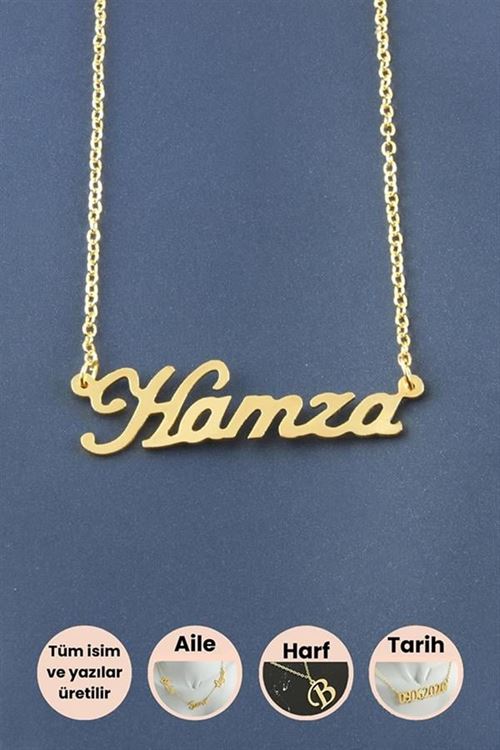 Hamza İsimli Kolye - Sarı