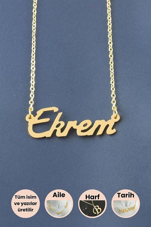 Ekrem İsimli Kolye - Sarı