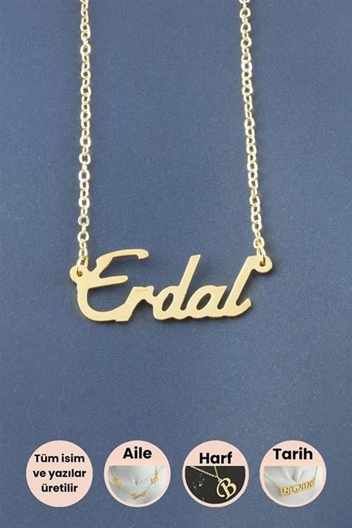 Erdal İsimli Kolye - Sarı