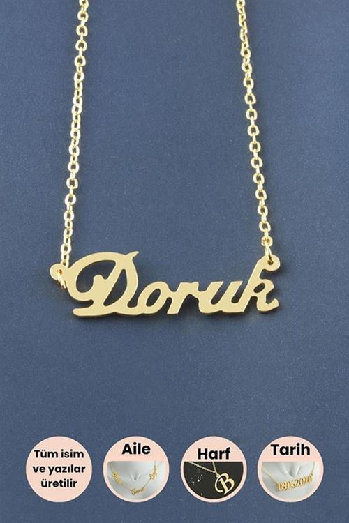Doruk İsimli Kolye - Sarı