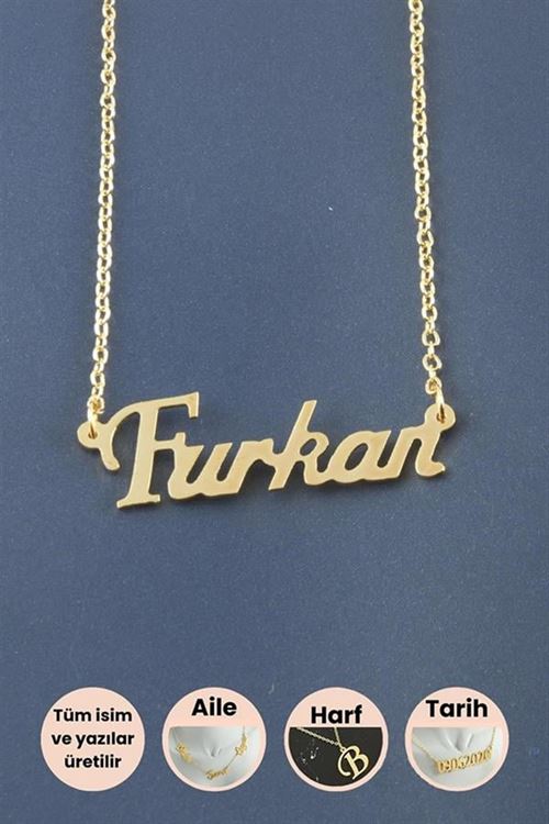 Furkan İsimli Kolye - Sarı