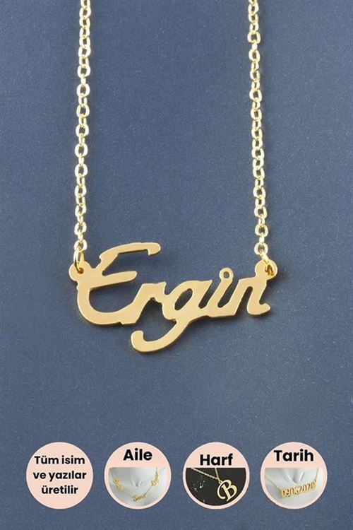 Ergin İsimli Kolye - Sarı