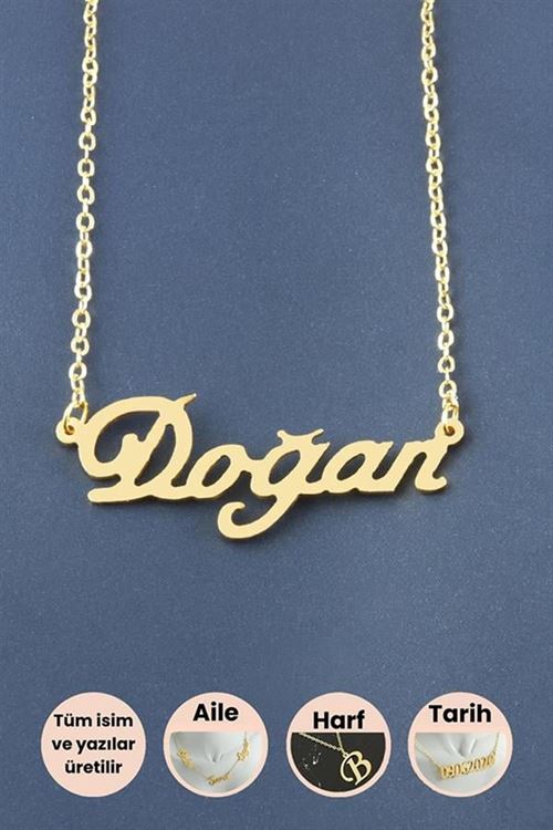 Doğan İsimli Kolye - Sarı