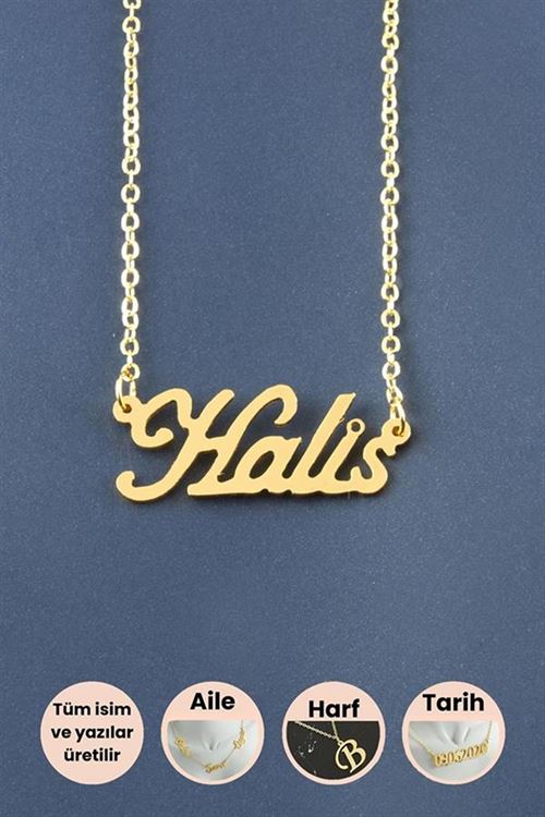 Halis İsimli Kolye - Sarı