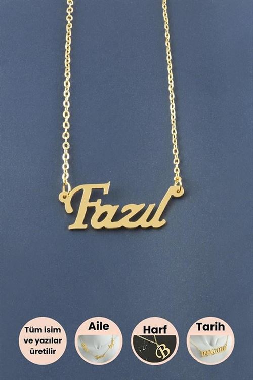 Fazıl İsimli Kolye - Sarı
