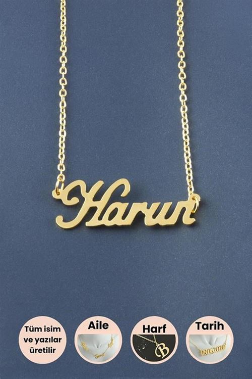 Harun İsimli Kolye - Sarı