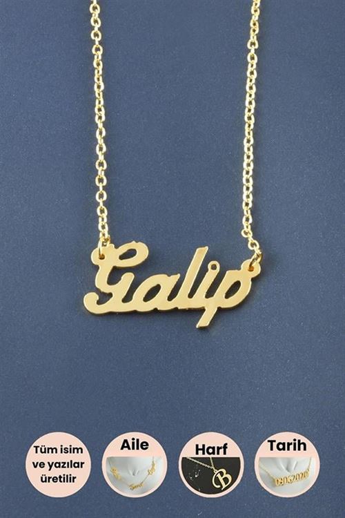 Galip İsimli Kolye - Sarı
