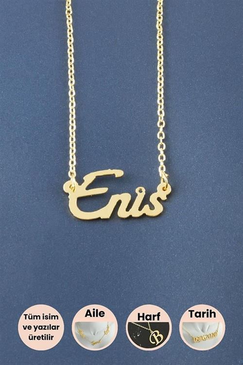Enis İsimli Kolye - Sarı