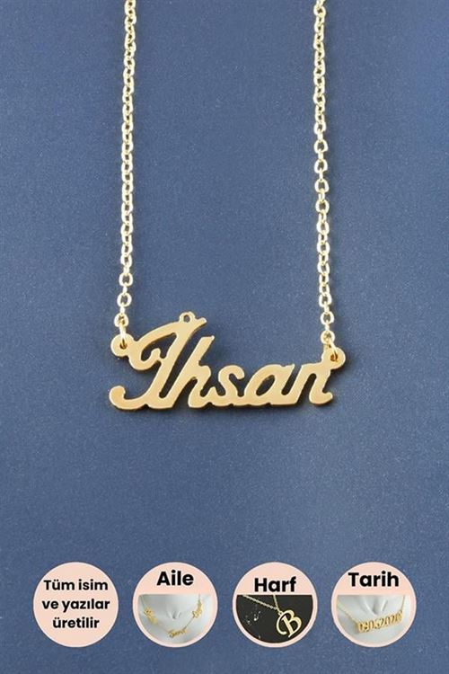 İhsan İsimli Kolye - Sarı