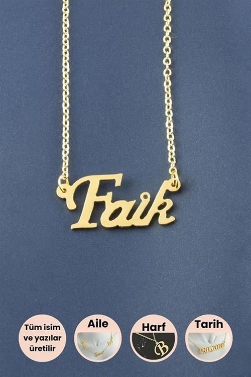 Faik İsimli Kolye - Sarı