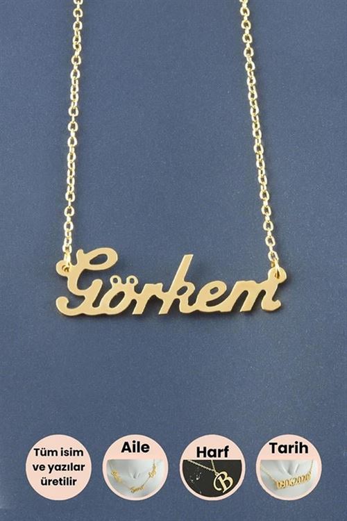 Görkem İsimli Kolye - Sarı