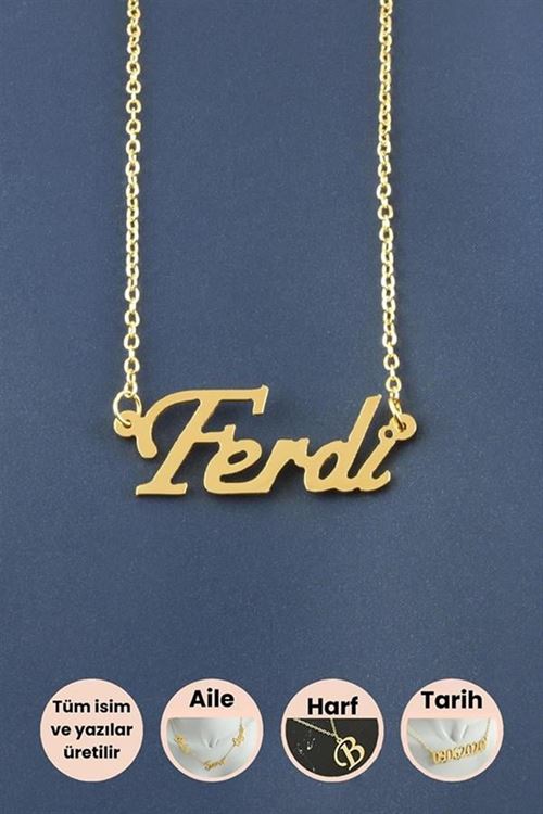 Ferdi İsimli Kolye - Sarı