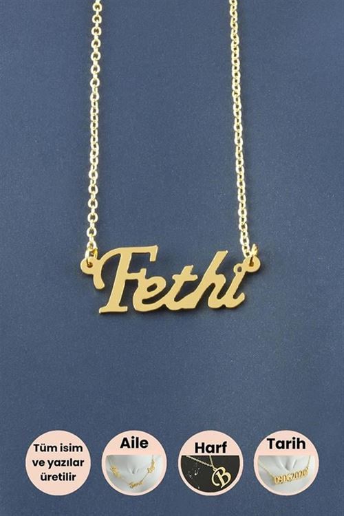 Fethi İsimli Kolye - Sarı