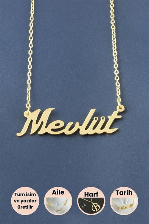 Mevlüt İsimli Kolye - Sarı