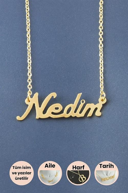 Nedim İsimli Kolye - Sarı