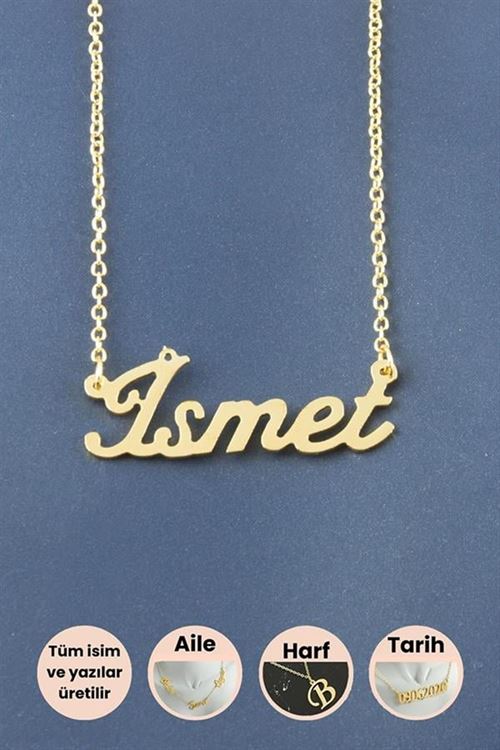 İsmet İsimli Kolye - Sarı