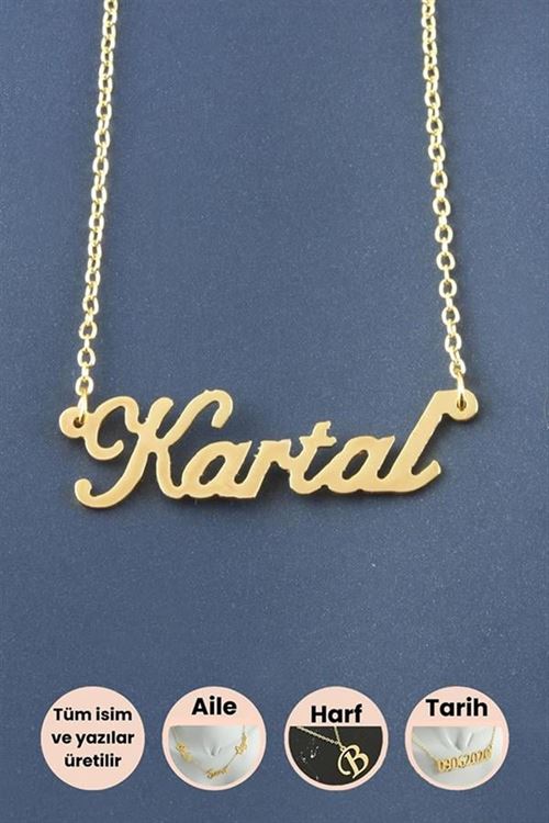Kartal İsimli Kolye - Sarı