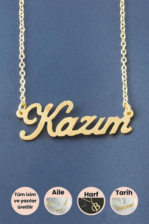 Kazım İsimli Kolye - Sarı