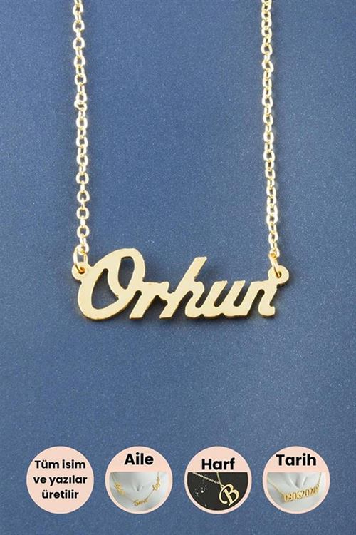 Orhun İsimli Kolye - Sarı