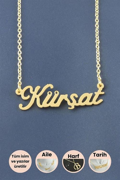 Kürşat İsimli Kolye - Sarı