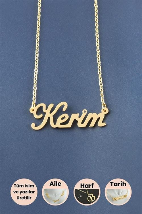 Kerim İsimli Kolye - Sarı