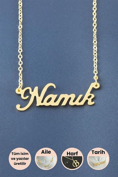 Namık İsimli Kolye - Sarı
